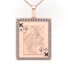 2.10 Ctw VS/SI1 Diamond 14K Rose Gold Poker theme Necklace ALL DIAMOND ARE LAB GROWN