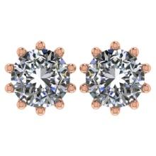 CERTIFIED 2 CTW ROUND F/SI2 DIAMOND (LAB GROWN Certified DIAMOND SOLITAIRE EARRINGS ) IN 14K YELLOW