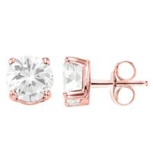 CERTIFIED 2.03 CTW ROUND E/VS1 DIAMOND (LAB GROWN Certified DIAMOND SOLITAIRE EARRINGS ) IN 14K YELL