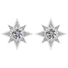 CERTIFIED 1.61 CTW ROUND G/SI2 DIAMOND (LAB GROWN Certified DIAMOND SOLITAIRE EARRINGS ) IN 14K YELL