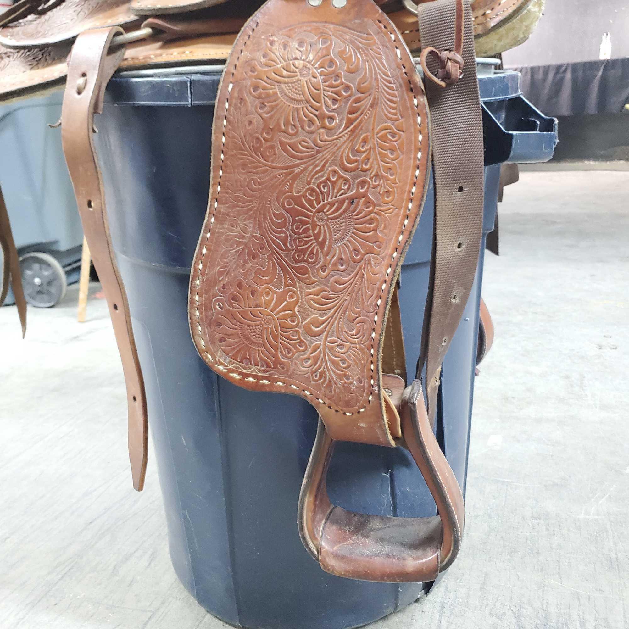 16in 900 western horse saddle brown leather