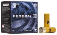 Federal H20075 GameShok Upland 20 Gauge 2.75 78 oz 7.5 Shot 25 Per Box