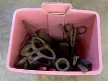 LARGE BOX OF OLD IRONS