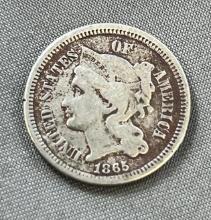 1865 US 3 Cent Nickel