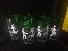Collection of (6) Vintage MCM Do Si Do Drinking Glasses