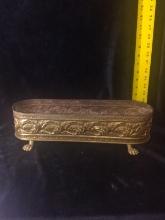 Vintage High Relief Tin Footed Planter