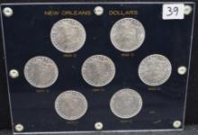 SET OF 7 BU MORGAN DOLLARS WITH NEW ORLEANS MINT