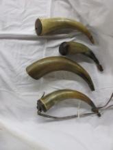4 Vintage powder horns