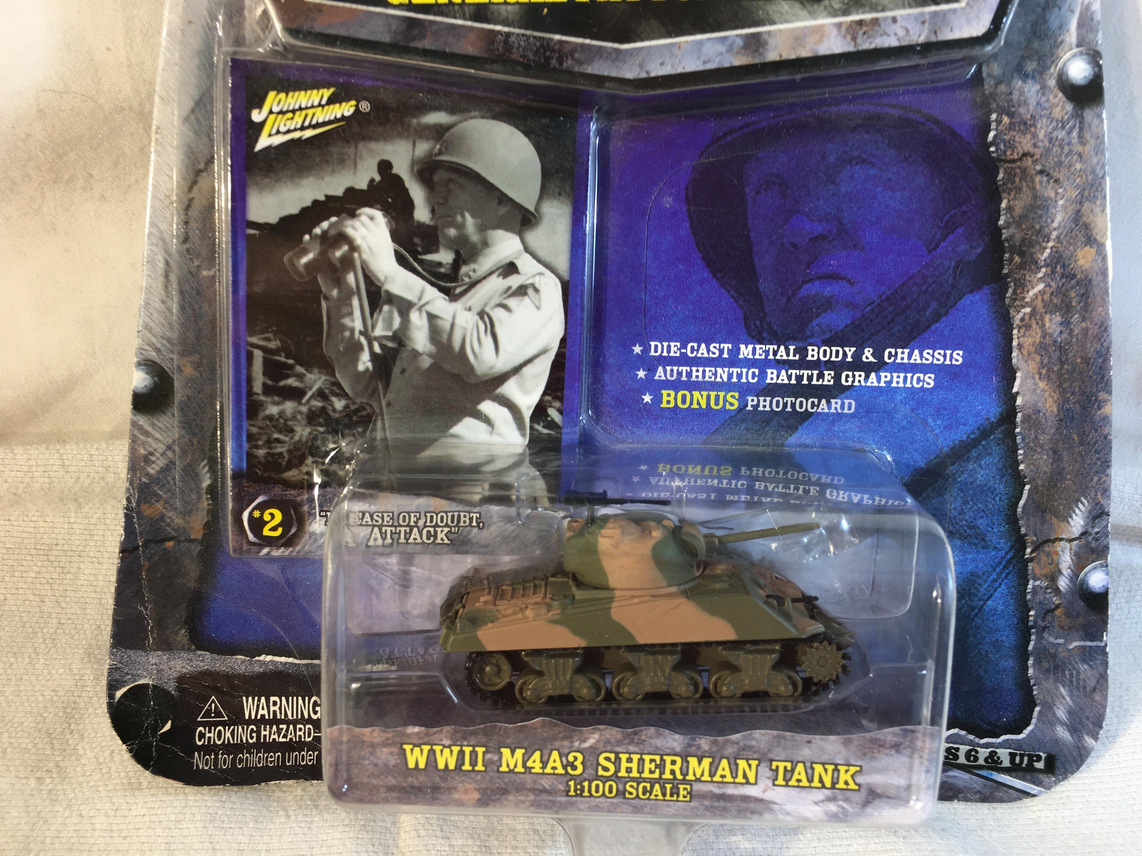 NIP Collector Johnny Lightning Military Muscle General Patton Edt. WWIIM4A3 Sherman Tank