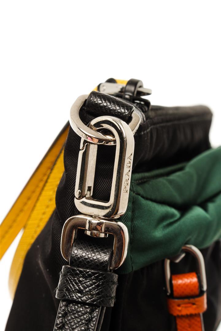 Prada Black, Gray, Green Nylon Camouflage Zip Clutch Bag