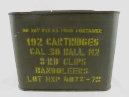 Unopened Can of (192) .30 Ball M2 Cartridges