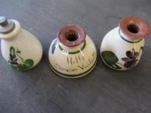 (2) Devon Pottery Violet Miniature Vases
