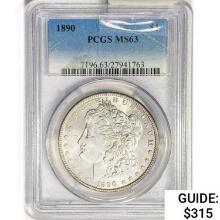 1890 Morgan Silver Dollar PCGS MS63