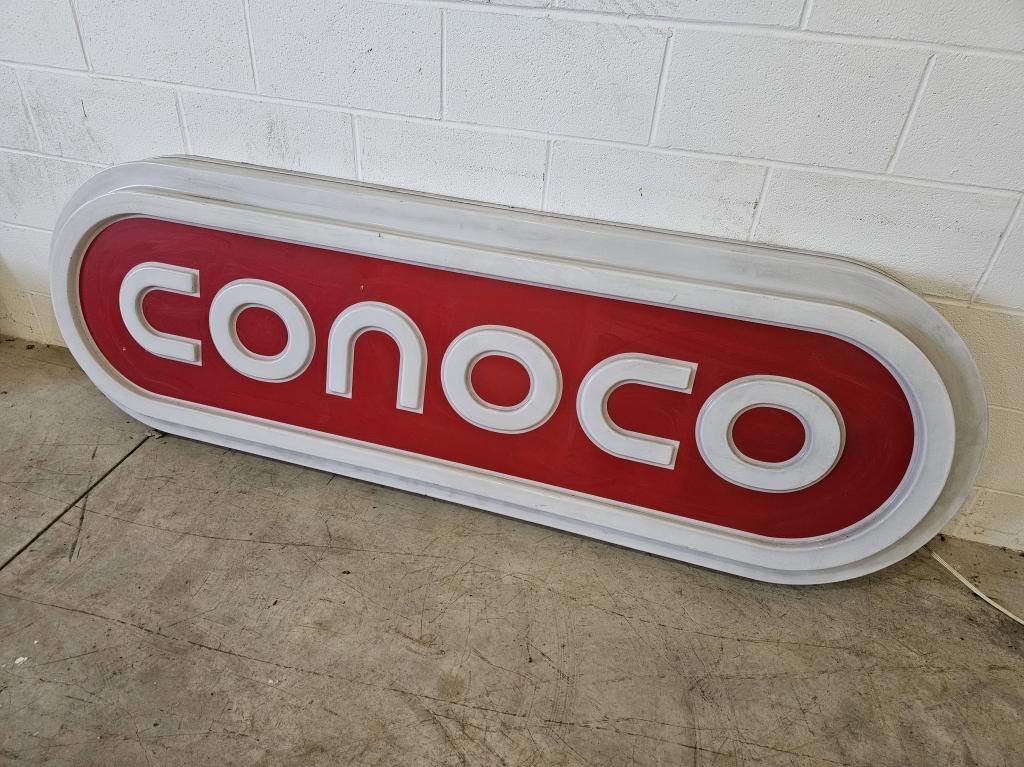 Conoco Plastic Single Sided Light Up Sign 30"x7'