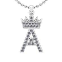 0.20 Ctw VS/SI1 Diamond 14K White Gold alphabet (A) Necklace(ALL DIAMOND ARE LAB GROWN )