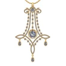 4.68 Ctw VS/SI1 Diamond 14K Yellow Gold Vintage Style Necklace ALL Diamond ARE LAB GROWN Diamond