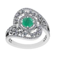 3.03 Ctw VS/SI1Emerald and Diamond 14K White Gold Engagement Ring (ALL DIAMONDS ARE LAB GROWN)