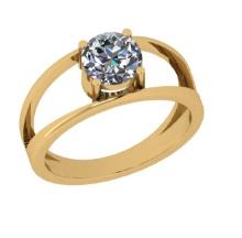 CERTIFIED 0.9 CTW G/VS2 ROUND (LAB GROWN Certified DIAMOND SOLITAIRE RING ) IN 14K YELLOW GOLD