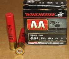 25 Rounds Winchester 410 ga No 9 Shot