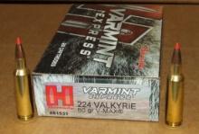 20 Rounds Hornady Varmint Exp.  .224 Valkyrie