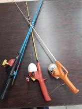3 kids fishing rods & reels