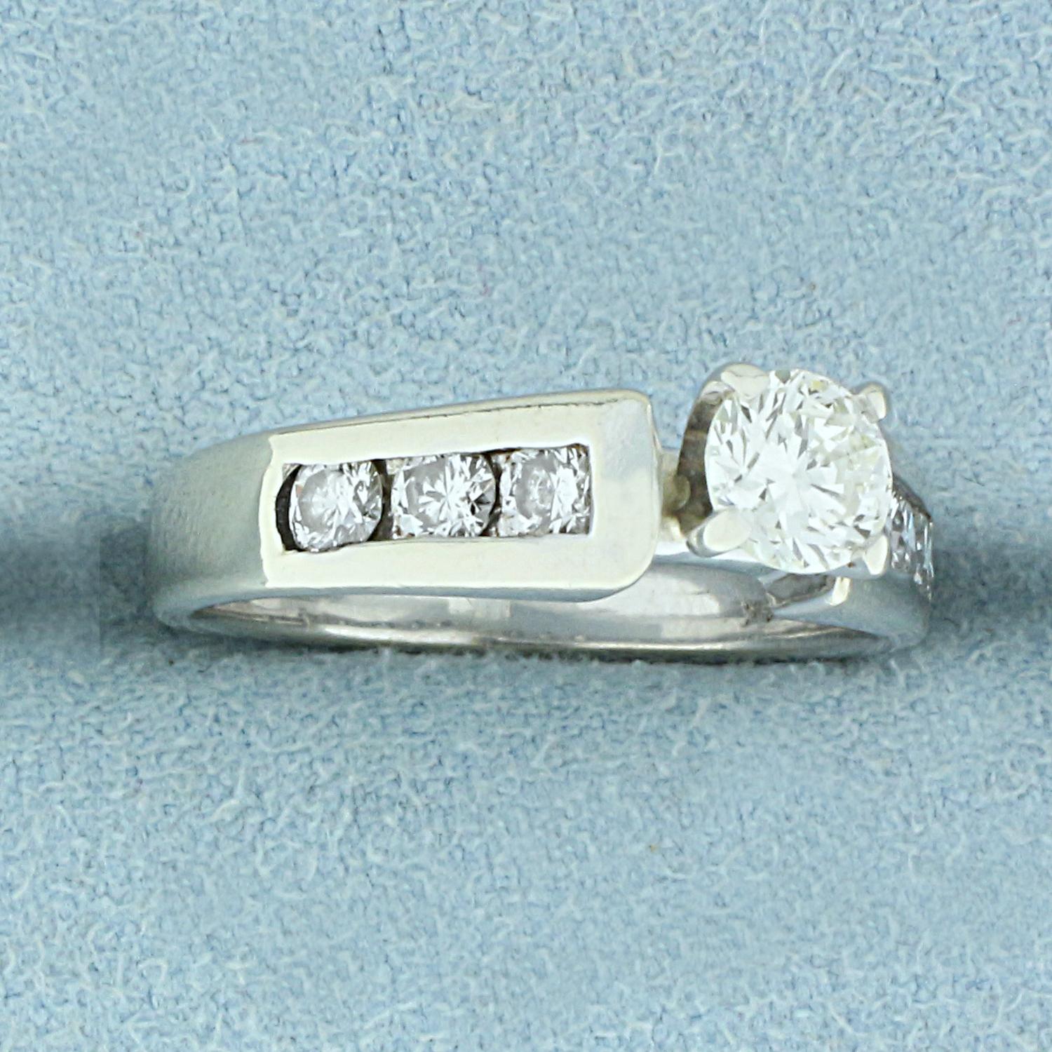 3/4ct Tw Diamond Engagement Ring In 14k White Gold