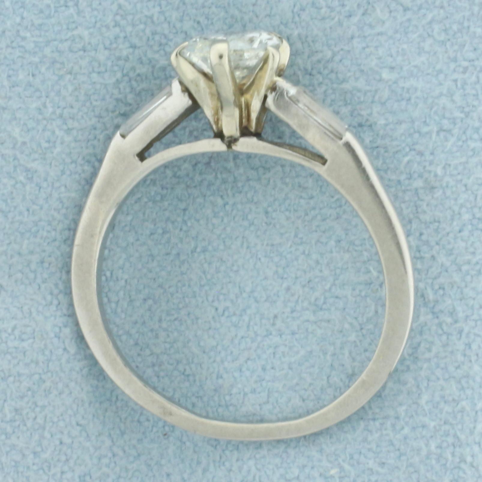 Pear Cut Diamond Engagement Ring In 14k White Gold