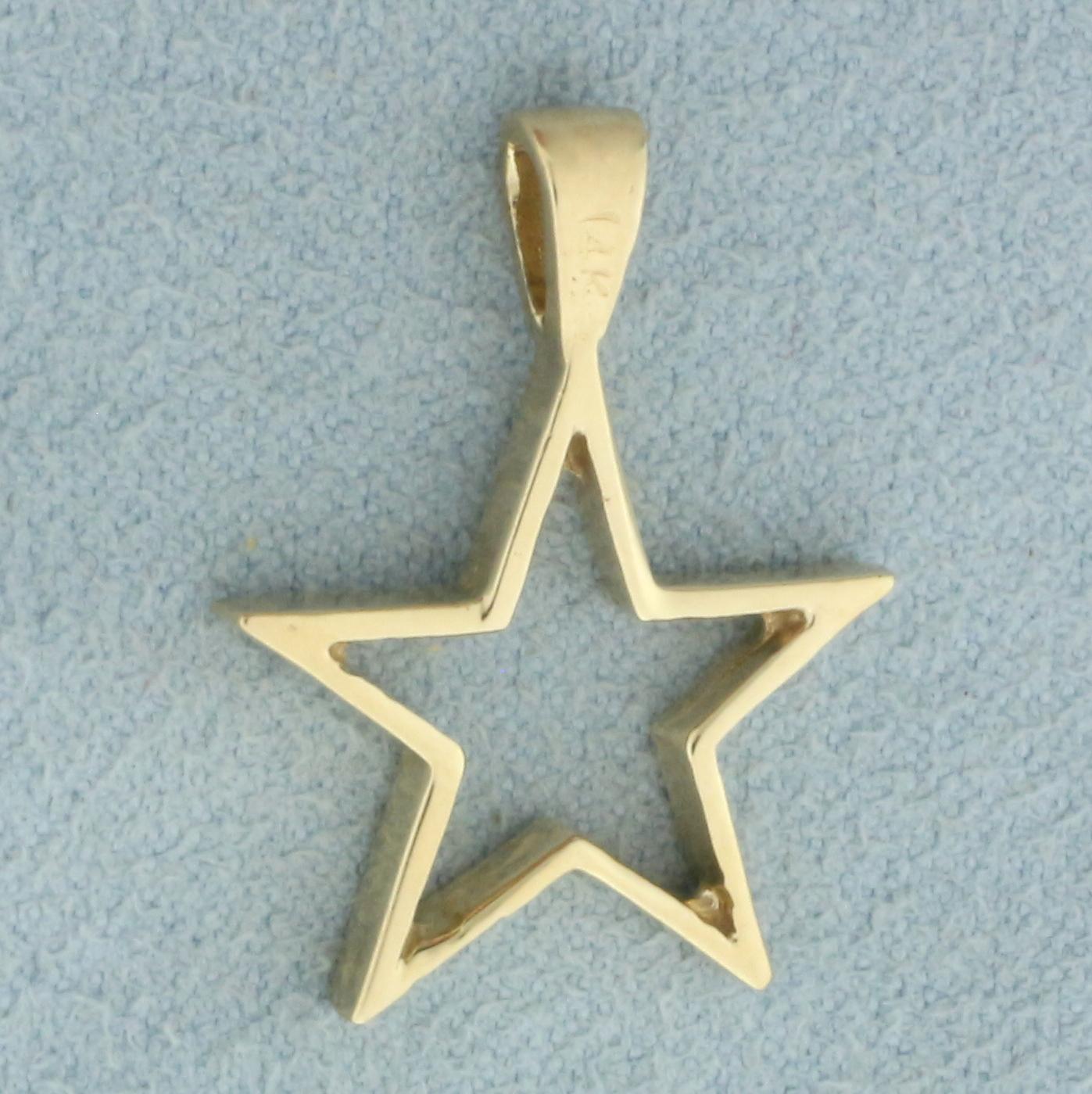Star Cut Out Pendant In 14k Yellow Gold