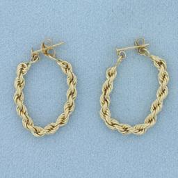 Rope Front To Back Hoop Earrings In 14k Yellow Gold