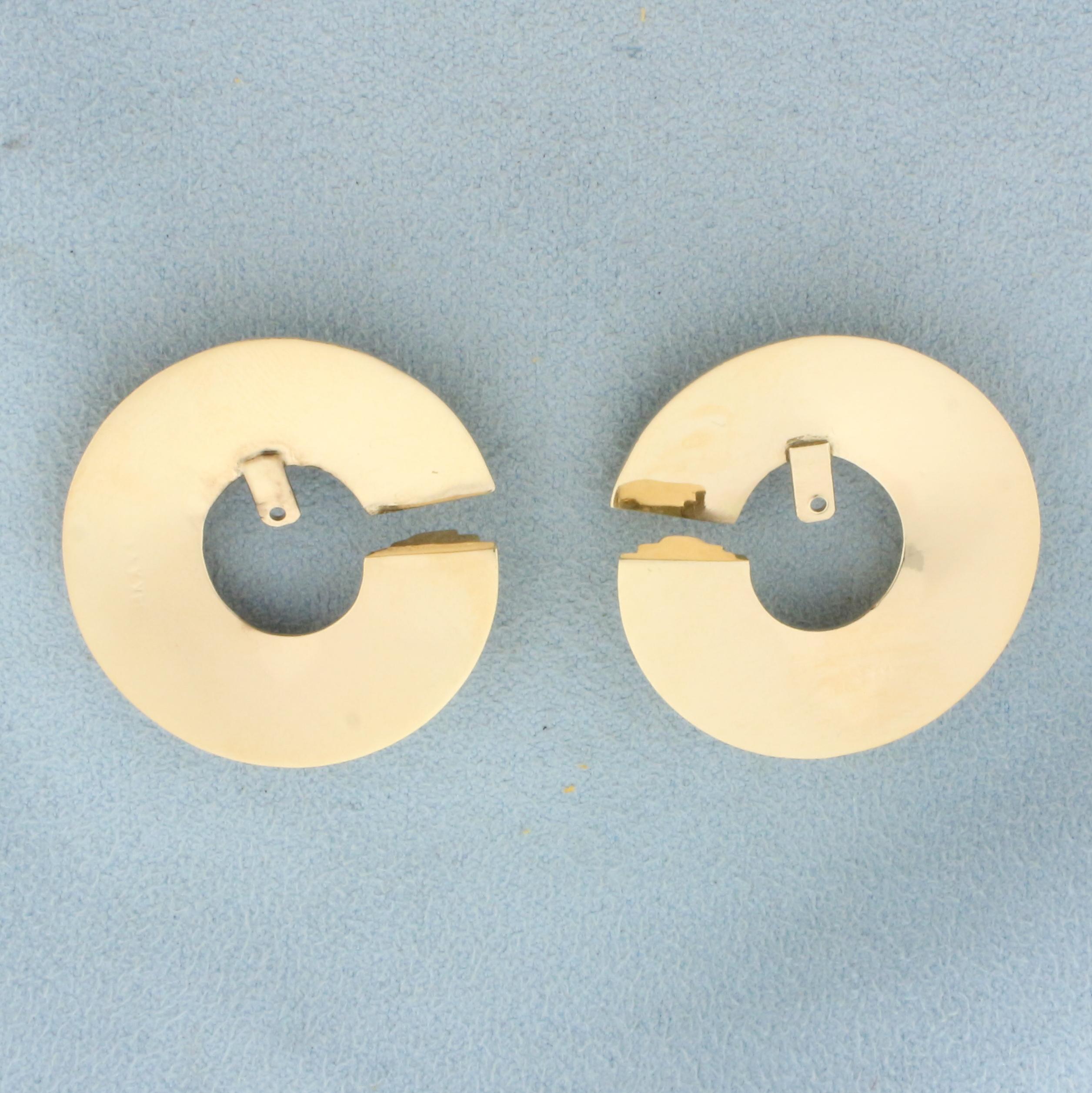 Hoop Stud Earring Enhancers In 14k Yellow Gold