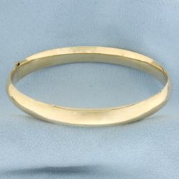 High Polish Hinged Classic Bangle Bracelet In 14k Yellow Gold