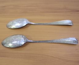 Set Of Two Watson Sterling Silver Serving Spoons