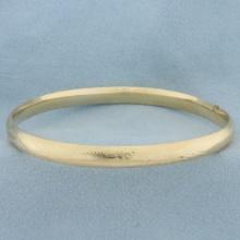 Engraved Hinged 6mm Bangle Bracelet In 14k Yellow Gold