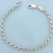 Rope Link Bracelet In Sterling Silver
