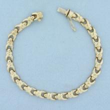 Italian Designer Link Bracelet In 14k Yellow Gold