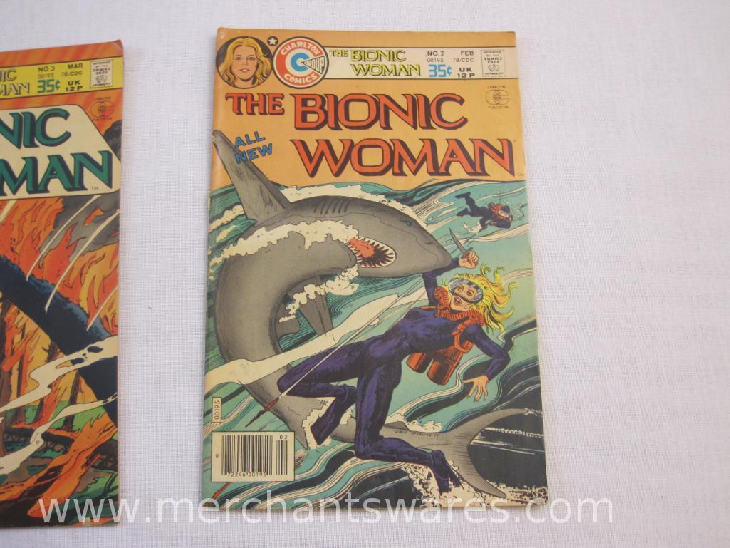 Four Issues of The Bionic Woman Comic Books including Nos. 2-5, Charlton Comics Group, 1978, 7 oz
