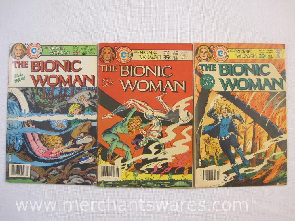 Four Issues of The Bionic Woman Comic Books including Nos. 2-5, Charlton Comics Group, 1978, 7 oz