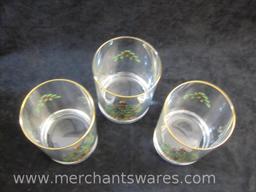 Spode Christmas Tree Set of Three Double Old Fashioneds/Glasses in Original Box, 2 lbs 6 oz