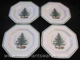 Set of Four Nikko Christmastime Dinner Plates, made in Japan, 7 lbs