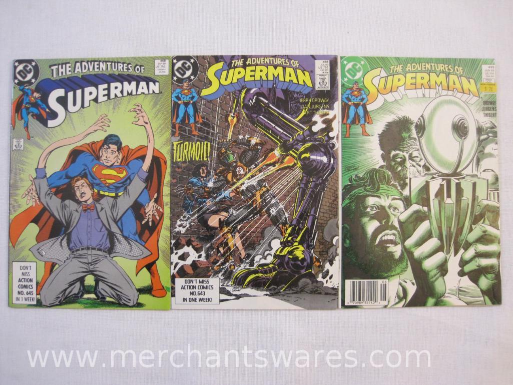 Ten DC The Adventures of Superman Comic Books Nos. 444, 455, 456, and 458-464, 15 oz