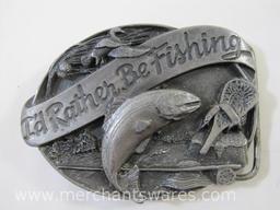 Two Metal Belt Buckles, Greg Norman and I'd Rather Be Fishing 9 oz