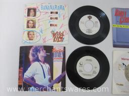 Eight 1980's 45 RPM Single Records includes Rod Stewart, Bananarama, The Motels, The Romantics and