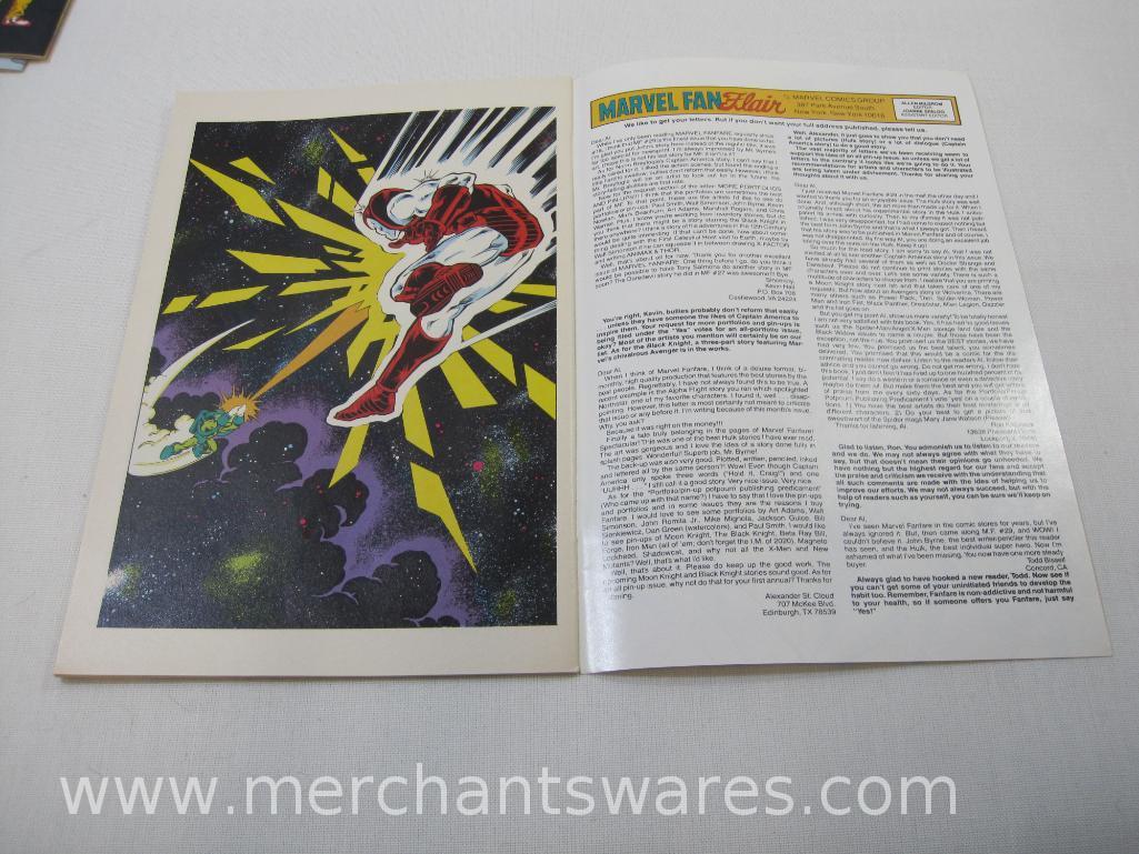Six Marvel Fanfare Comic Books, No. 7, Mar 1983, No. 28,29, Sept, Nov, 1986, No. 31-33, Mar, May,