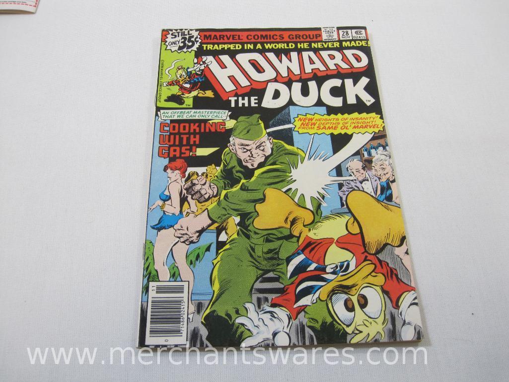 Six Howard The Duck Comics includes Issues #6, Nov 1976, #12, May 1977, #25, 28, 29, June, Nov, Jan