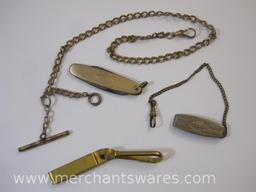 Assorted Men's Items including Pocket Knife, Fobs and more