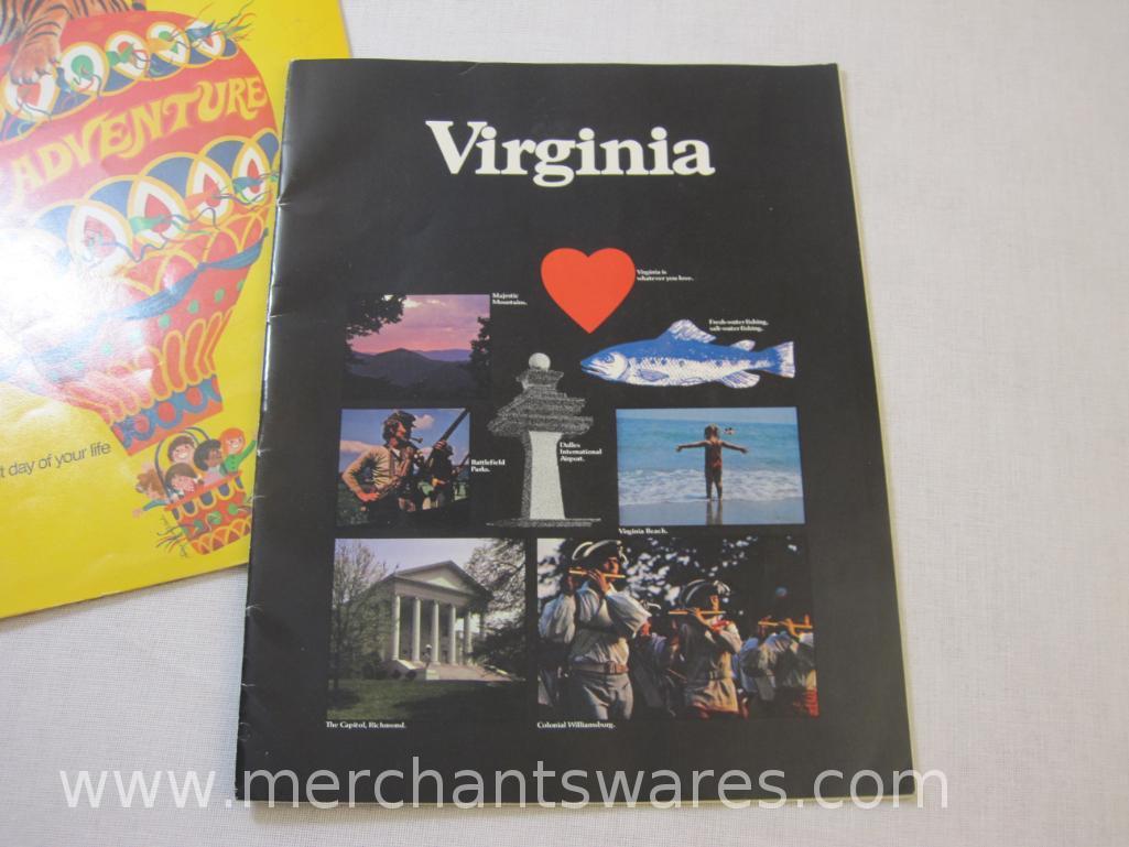 Assorted Tourism Brochures and Booklets including Shenandoah, Great Adventure Souvenir Book and