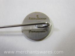 Reed and Barton Damascene Stick Pin, Moon Girl Silhouette