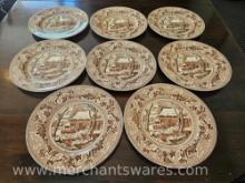 Currier and Ives Dinner Plates, Set of 8