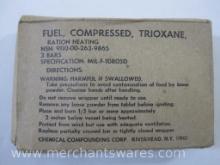 Military Issued Trioxane Compressed Feul Bars, Ration Heating 3 Bars, 5 oz