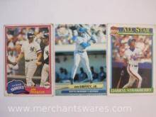 Three MLB Baseball Cards including 1981 Jim Spencer, 1991 Darryl Strawberry and 1992 Fleer Ken